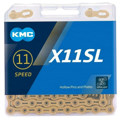 Łańcuch rowerowy 11rz. KMC X11SL Ti-N Złoty 118og. BX11SLTI-N18